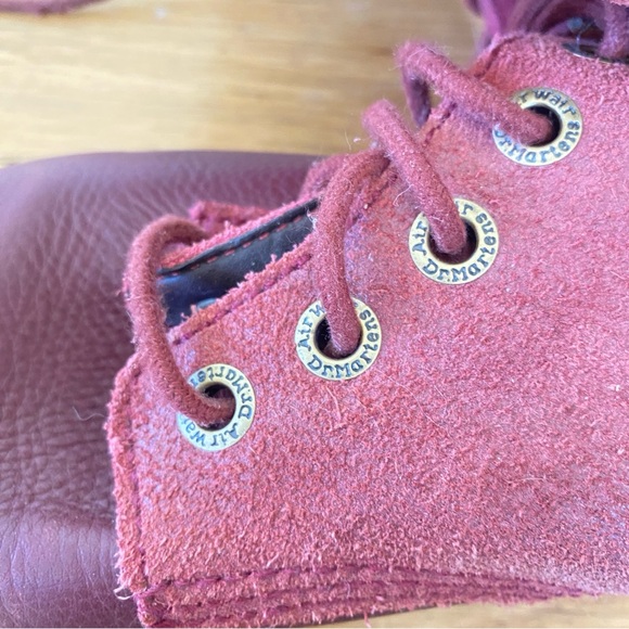 Dr. Marten Hazil-Tall Slouch Combat Moto Boot-Red Leather-Women 8 - Picture 10 of 10